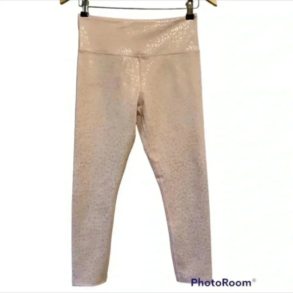 Zyia Womens Pink Leopard Print Leggings - Picture 1 of 6